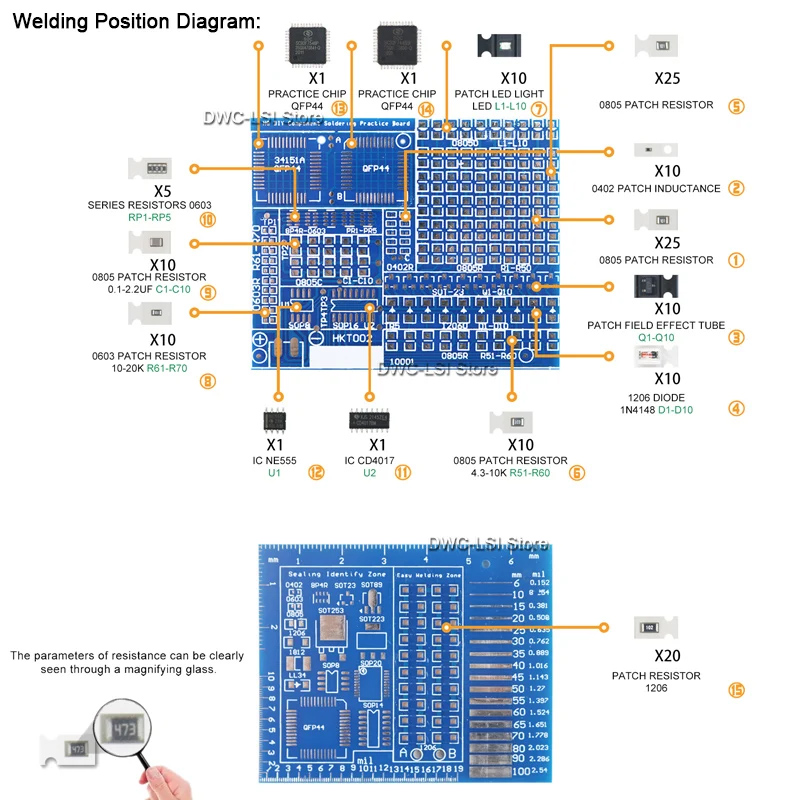 Componentes smd/smt placa de p - Diy Electronics Kits For Kids avaliação e preço