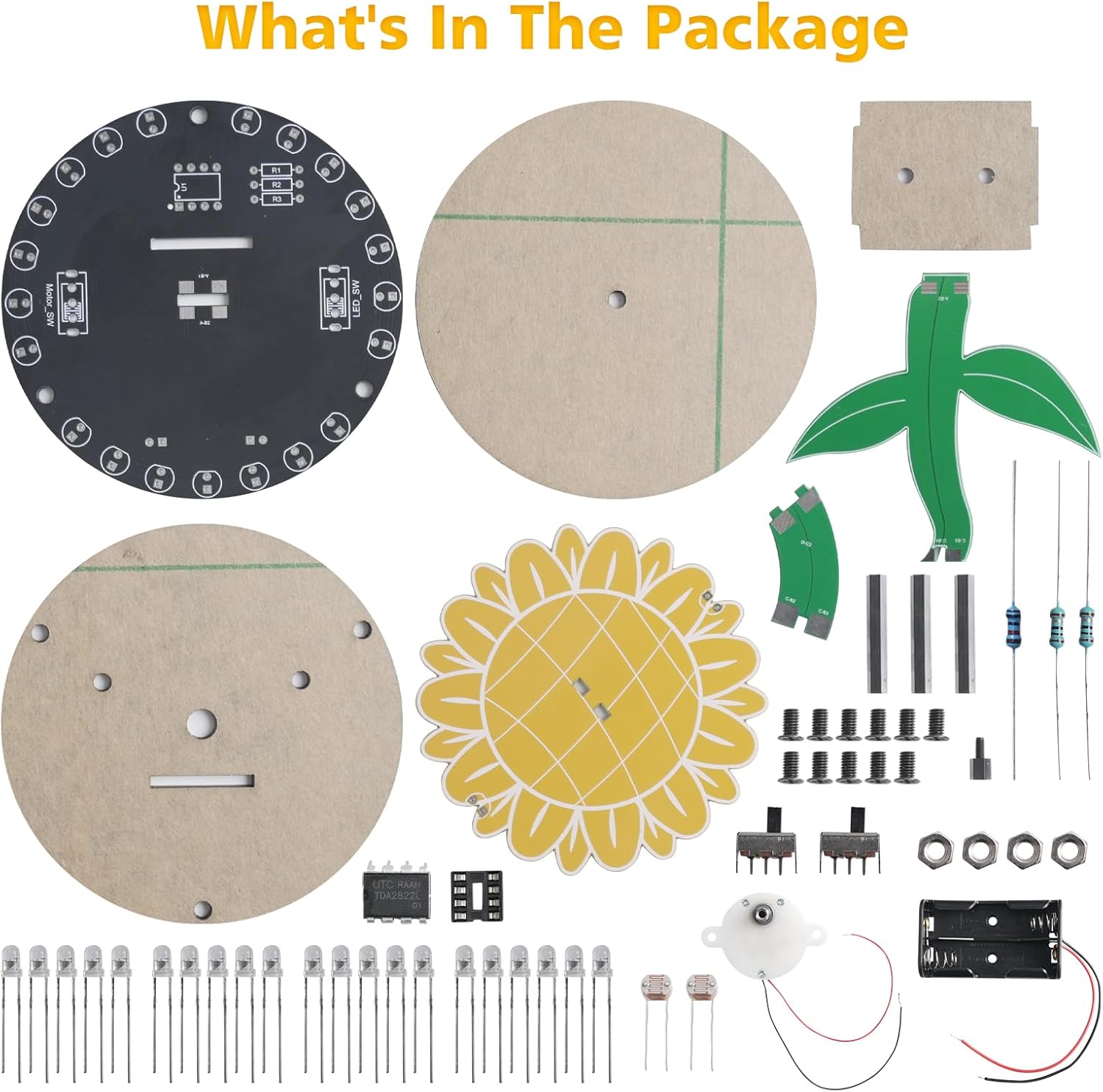 Luz perseguindo girassol kit d - Diy Electronics Kits For Adults avaliação e preço