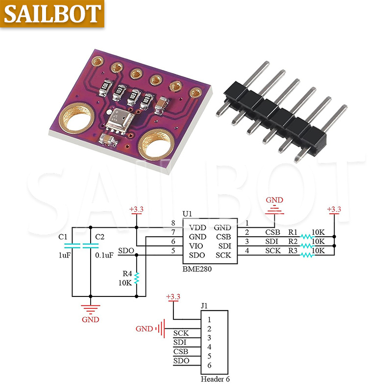 BME280 5V 3.3V Sensor Digital  - Bme280 Humidity Sensor avaliação e preço