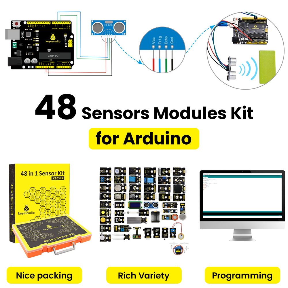 Kit de Sensores Keyestudio 48  - Arduino Uno Starter Kit avaliação e preço